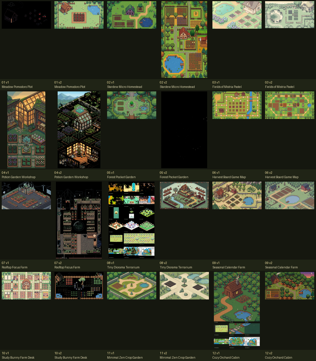 24 generated FocusFarm design mockups