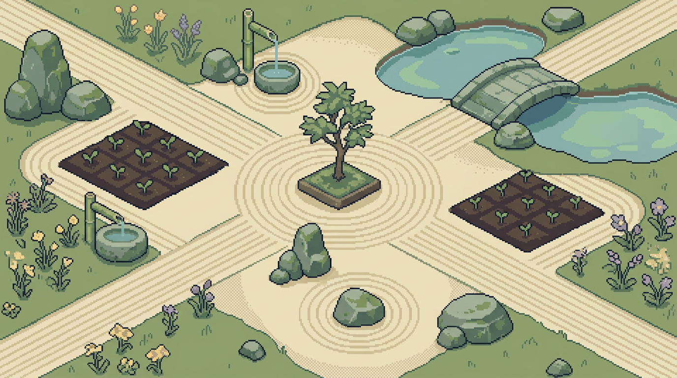 Minimal Zen Crop Garden v2