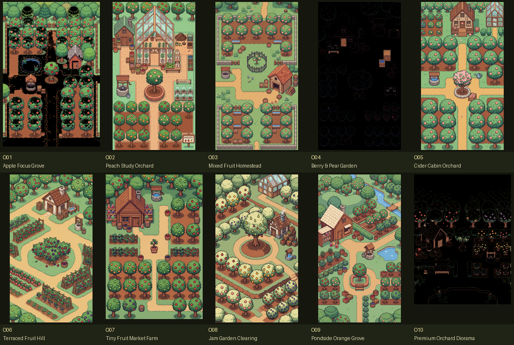 10 generated FocusFarm orchard mockups